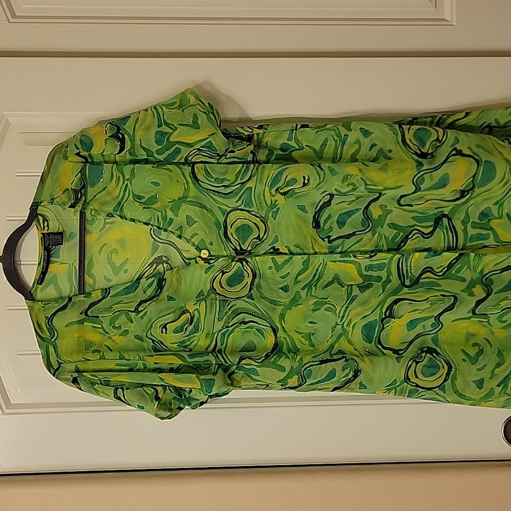 Retro Lime Green Cover Up Kimono